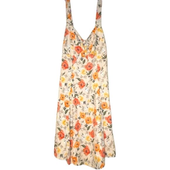 EC ASTR THE LABEL PEACH FLORAL DRESS W/TIE ON THE CHEST SZ.M - Picture 2 of 6